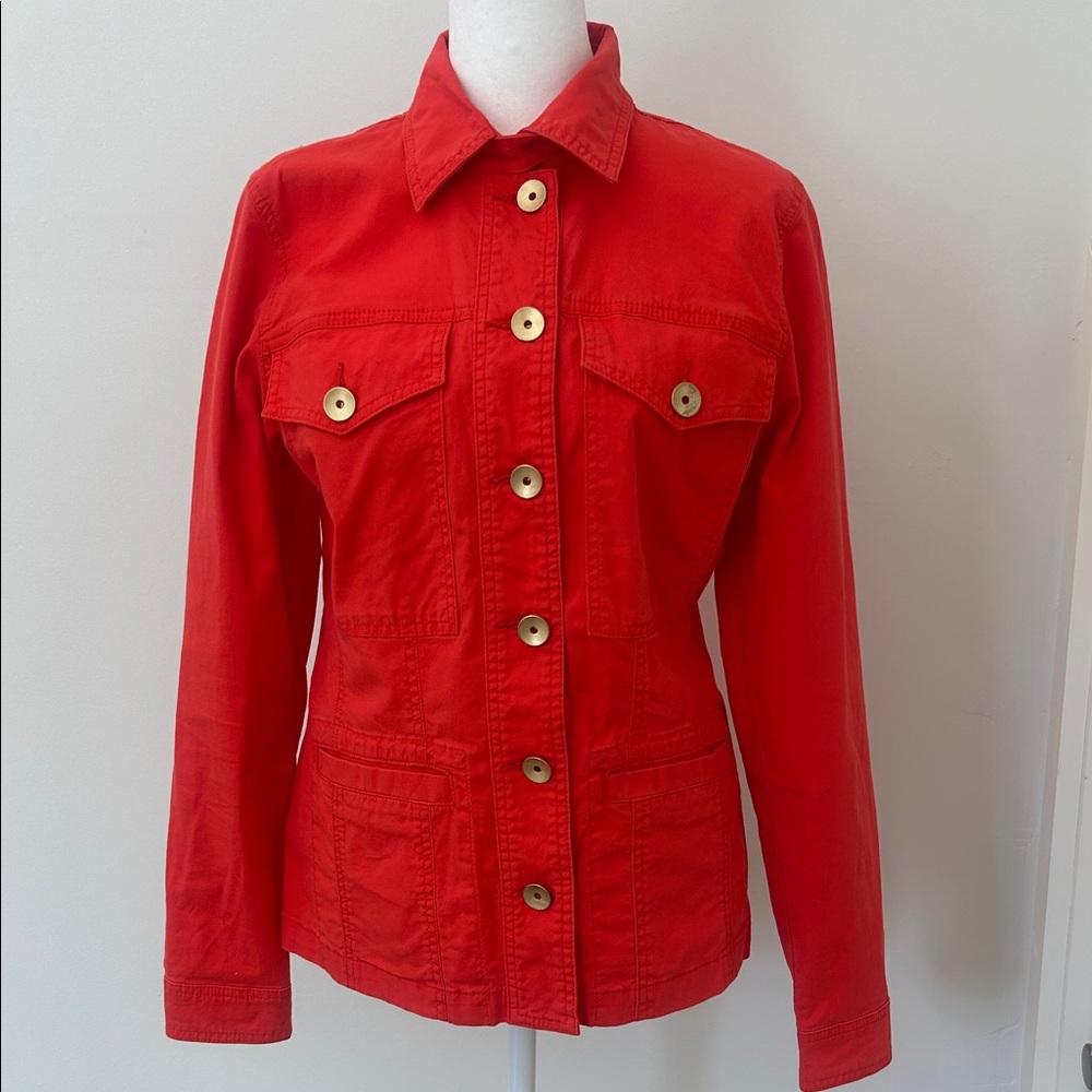 CAbi Red Button-Up Jacket